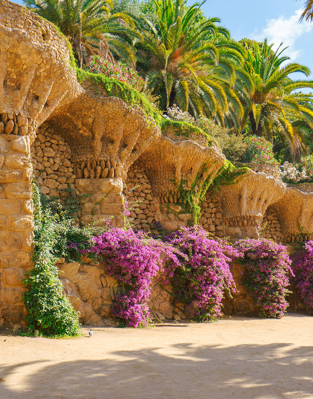 Austria Gardens at Park Guell in Barcelona, Spain