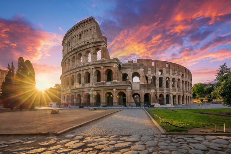 the colosseum at twilight hour