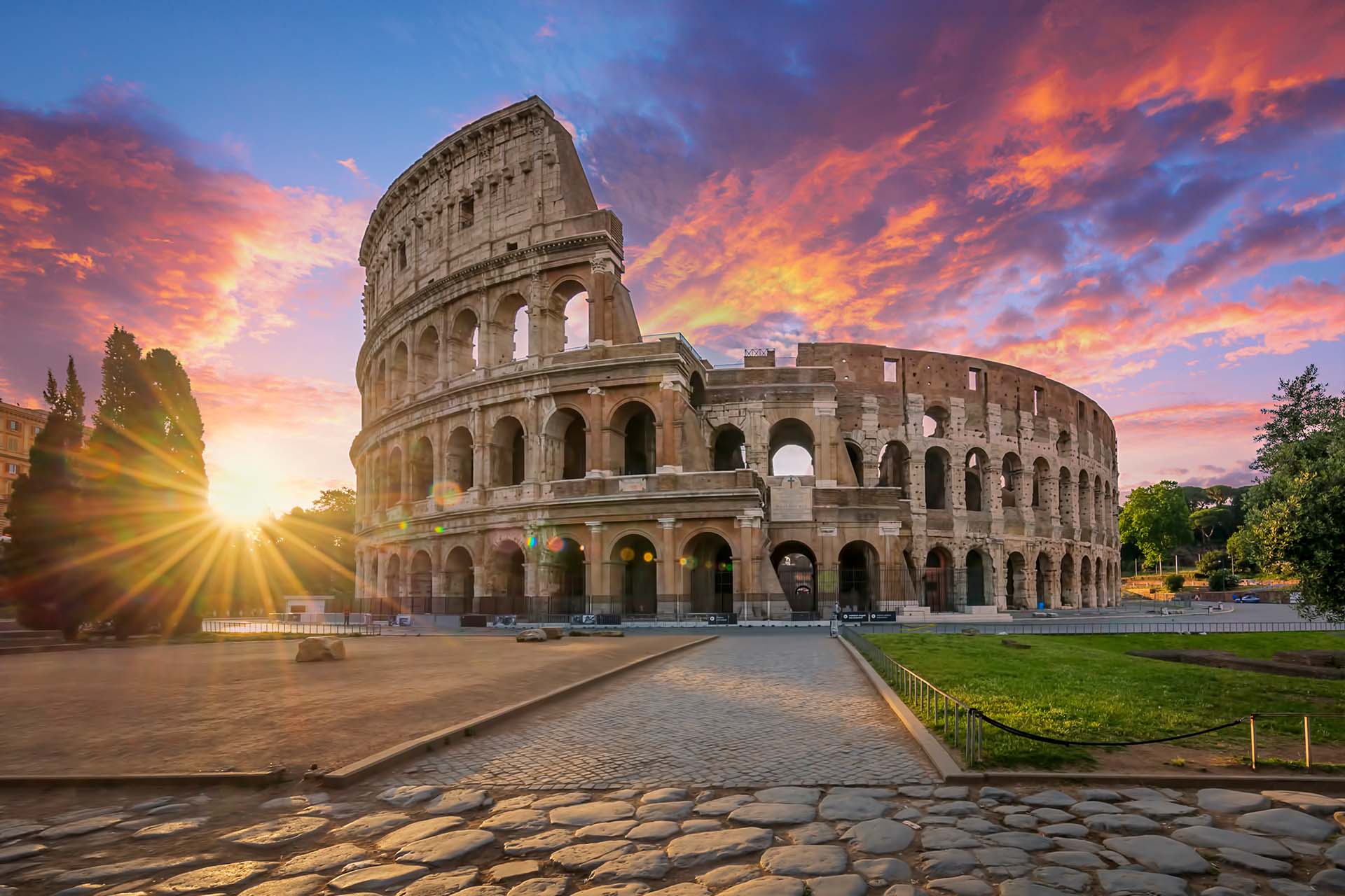 the colosseum at twilight hour