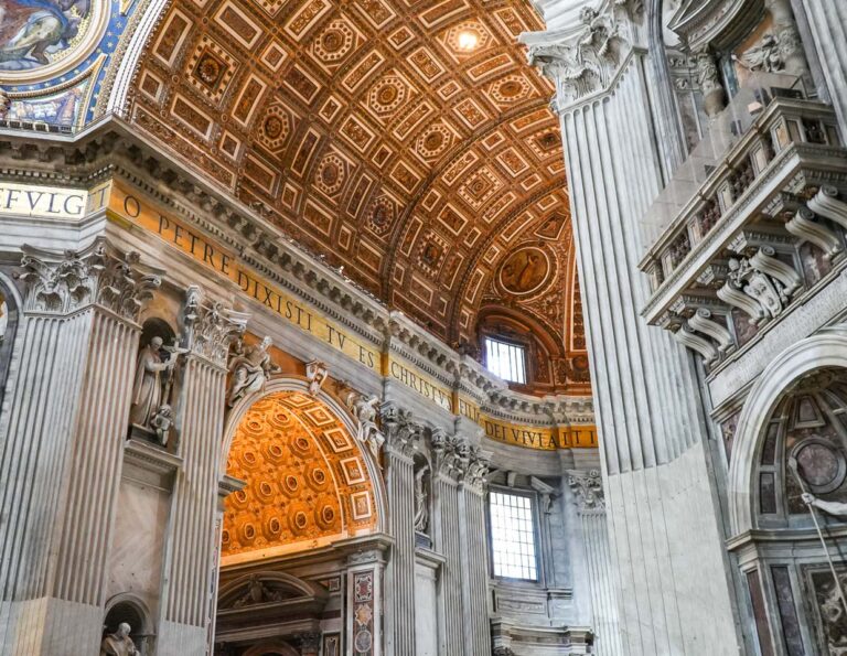 beautiful hallways of st peters basilica in vatican city