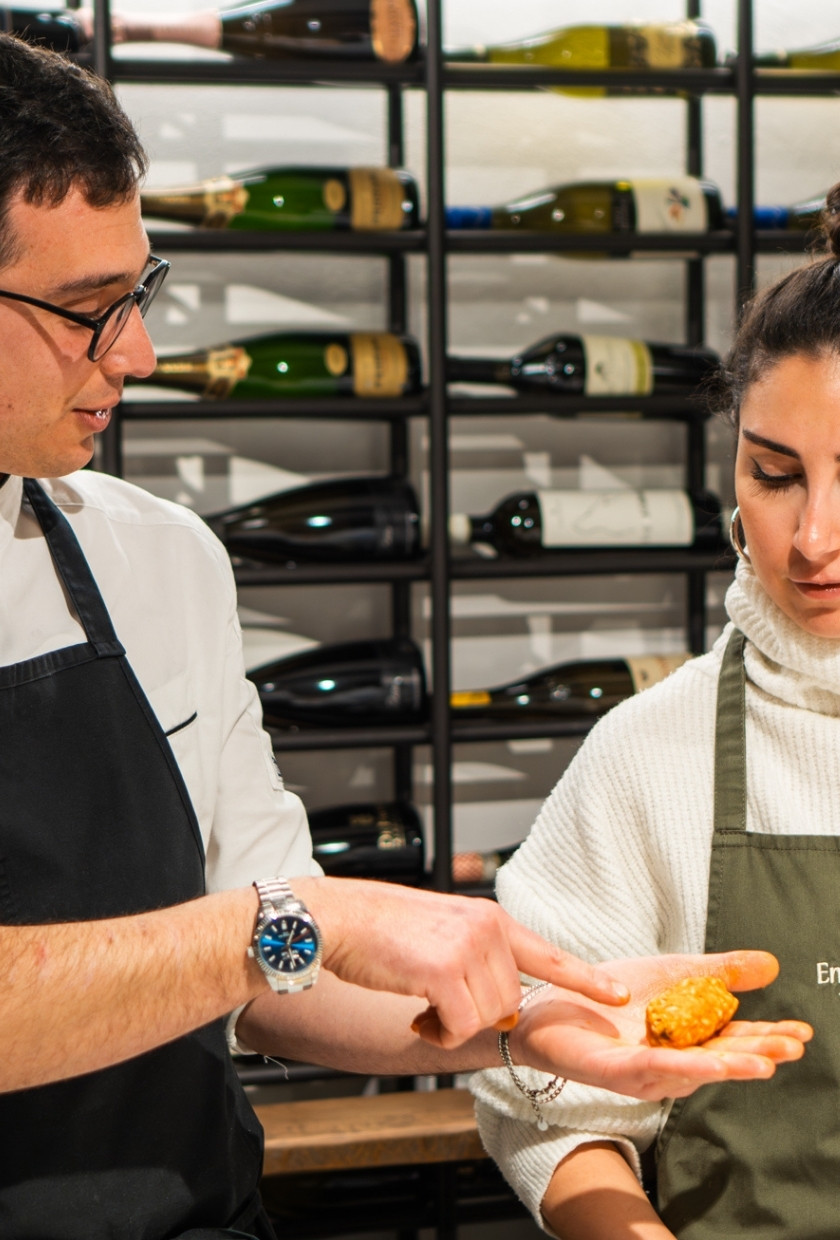 Chef explaining about the Gelato ingredient