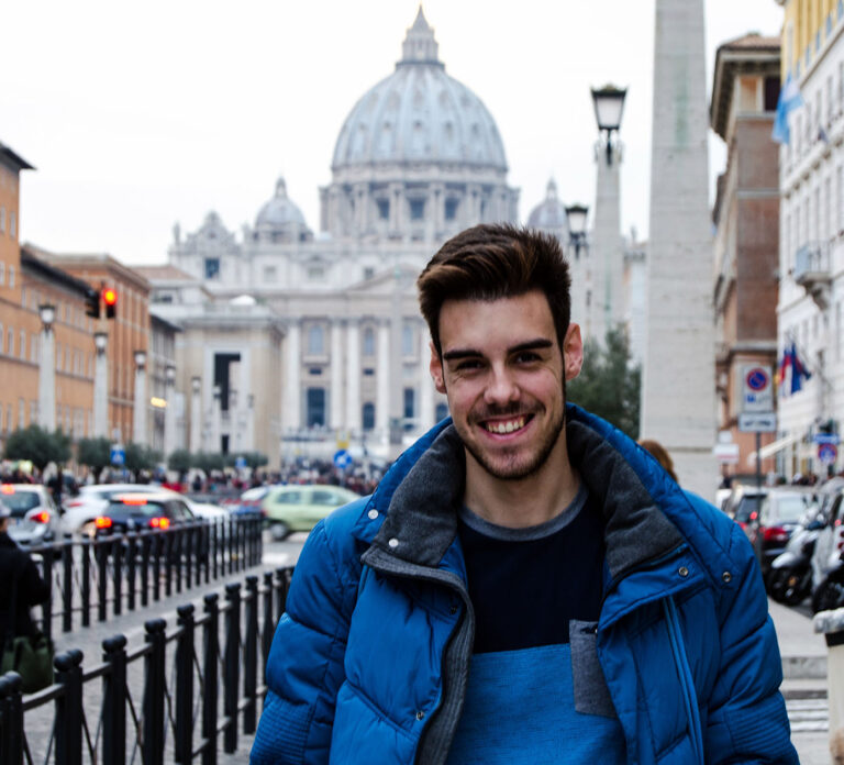 A tourist admiring the grandeur of Vatican City