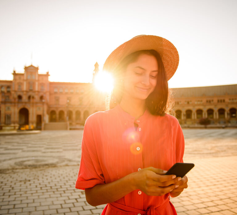 tourist in seville, spain