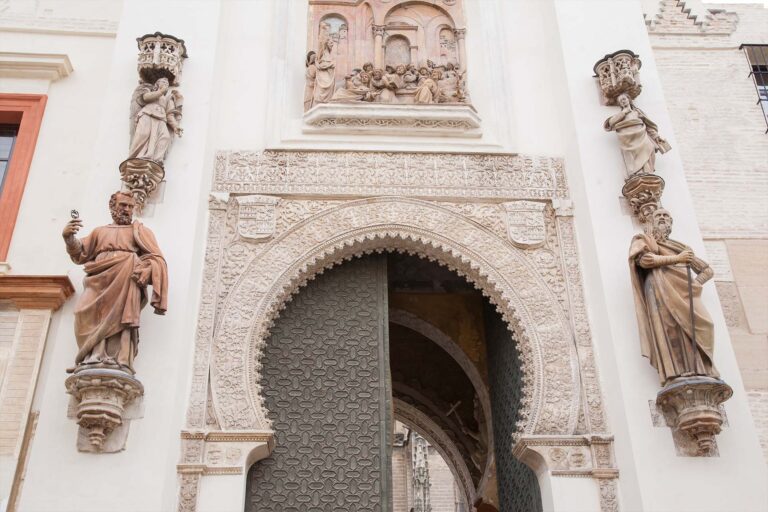 entrance to the seville cathedral in spain